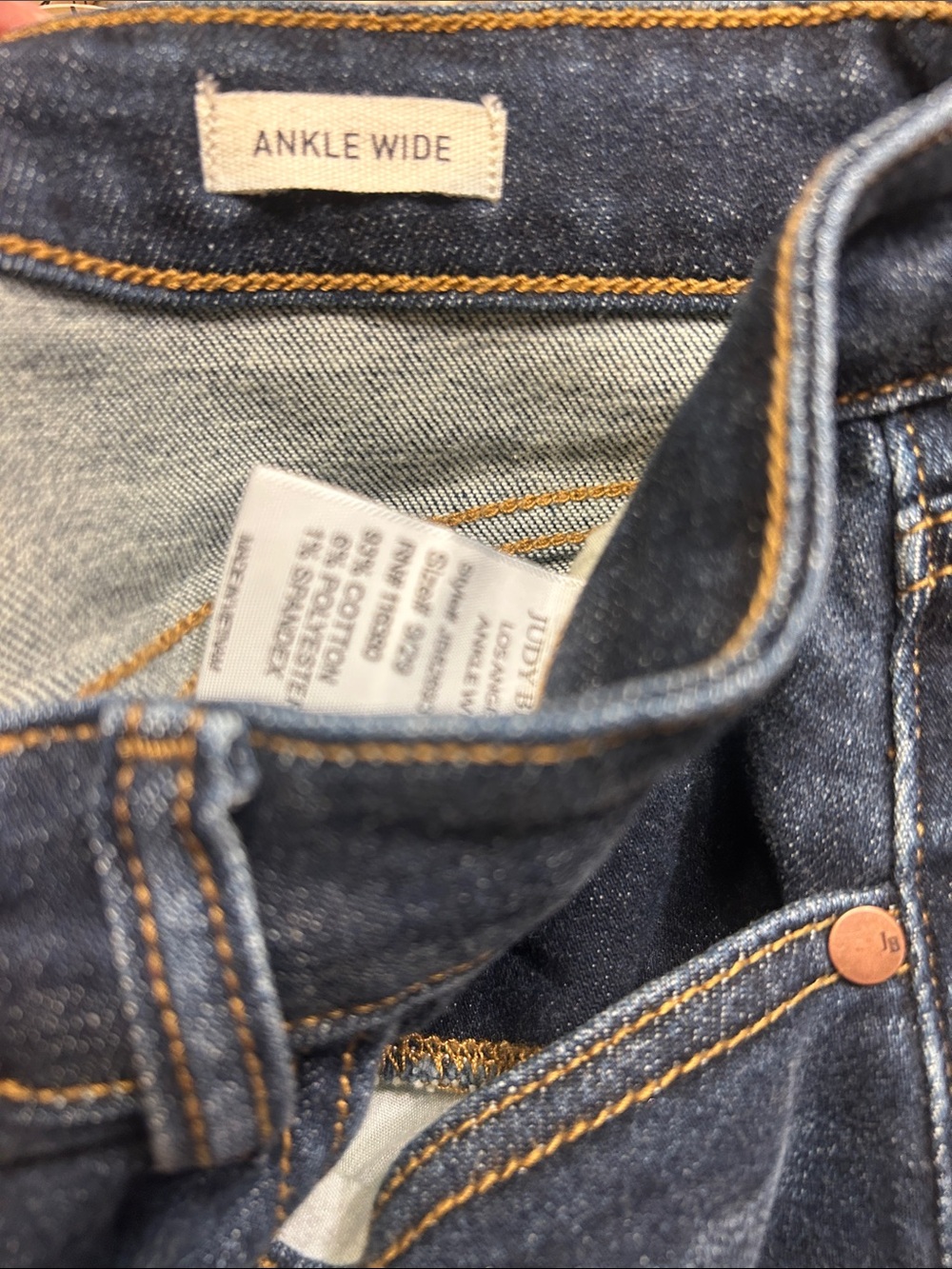 Like NEW Judy Blue 9 Dark Blue Wide-Leg High-Rise Jeans - Picture 5 of 5